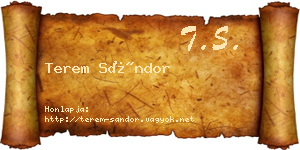 Terem Sándor névjegykártya