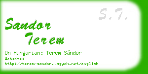 sandor terem business card